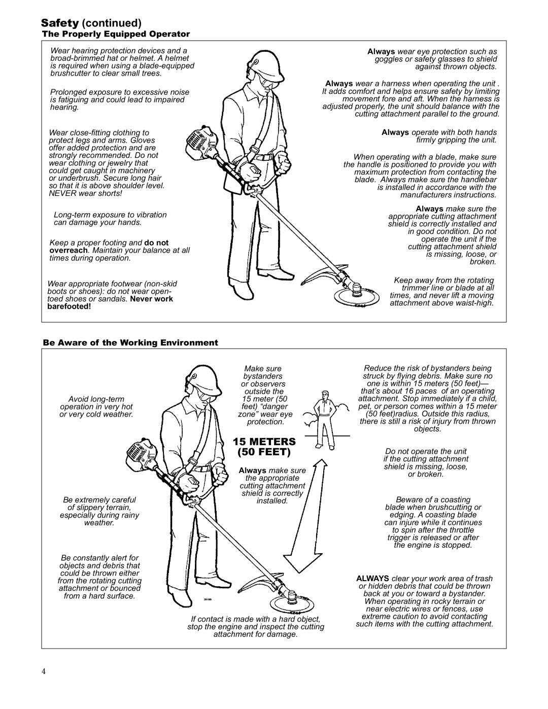 Shindaiwa 89304, C3410/EVC manual Properly Equipped Operator, Be Aware of the Working Environment 