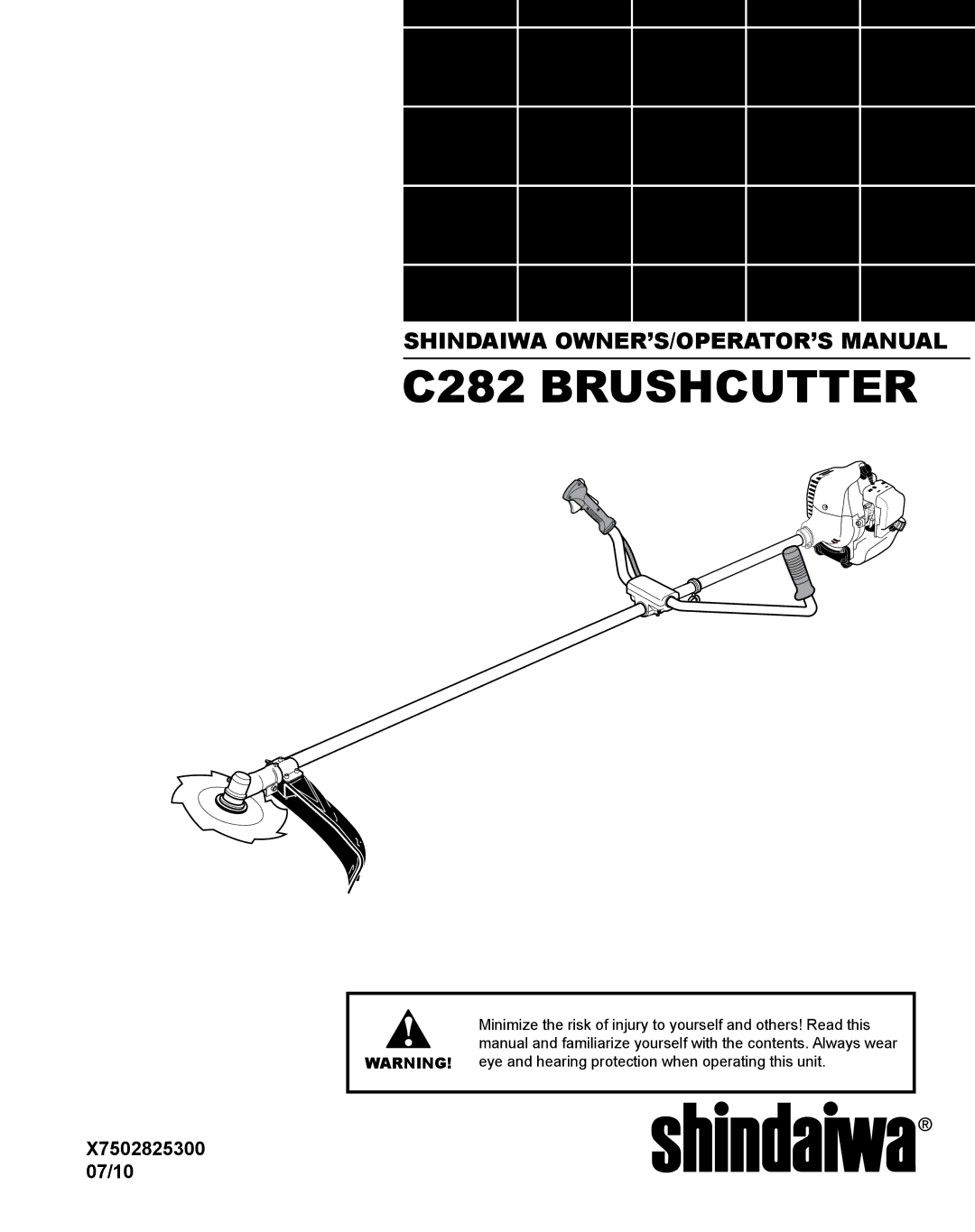 Shindaiwa X7502825300 manual C282 Brushcutter 