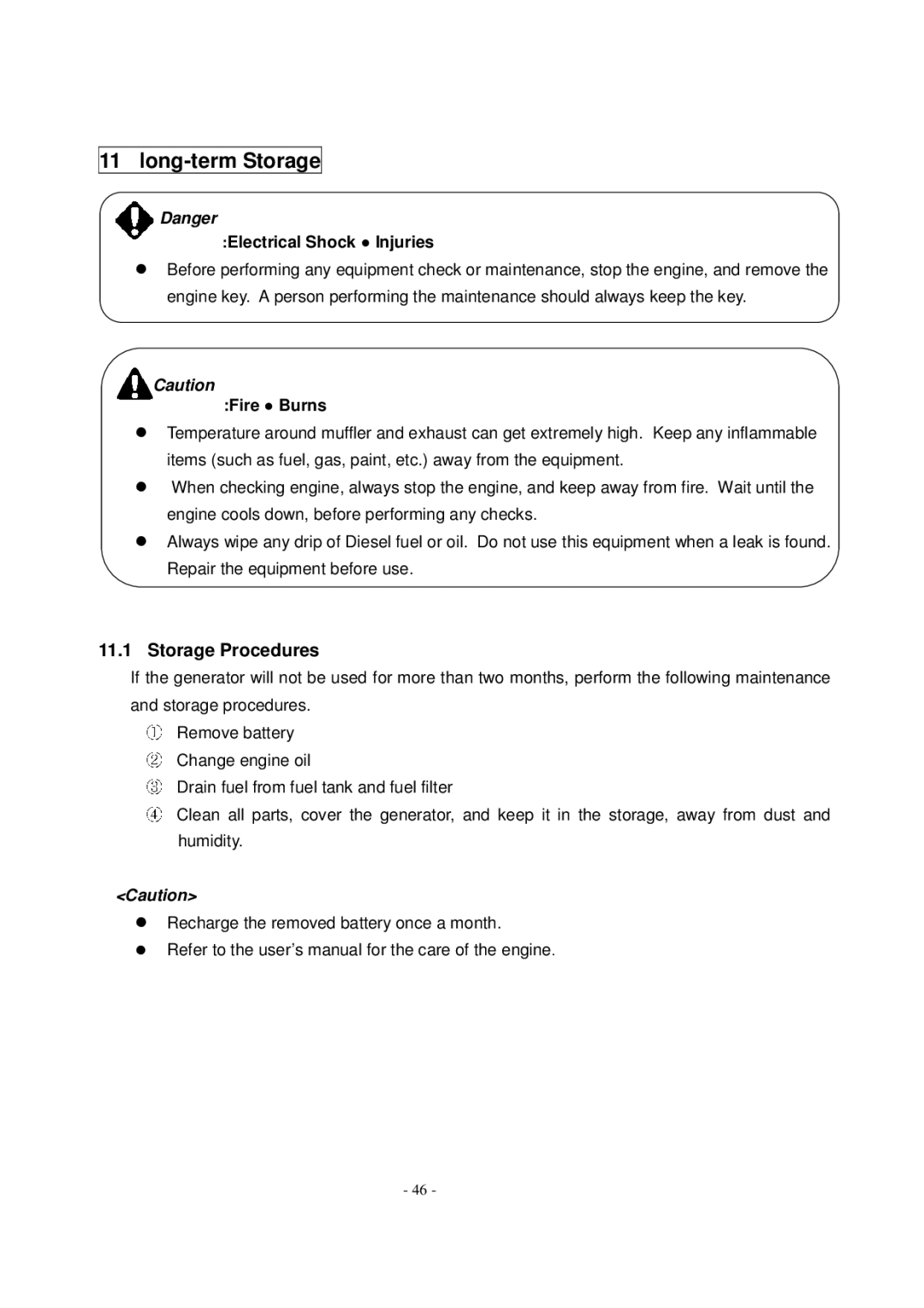 Shindaiwa DG1000MI manual Long-term Storage, Storage Procedures 