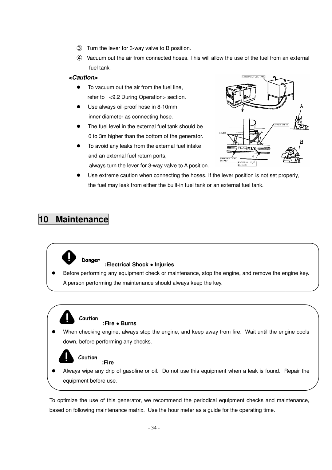 Shindaiwa DG150MI, DG250MI specifications Maintenance, Turn the lever for 3-way valve to B position 