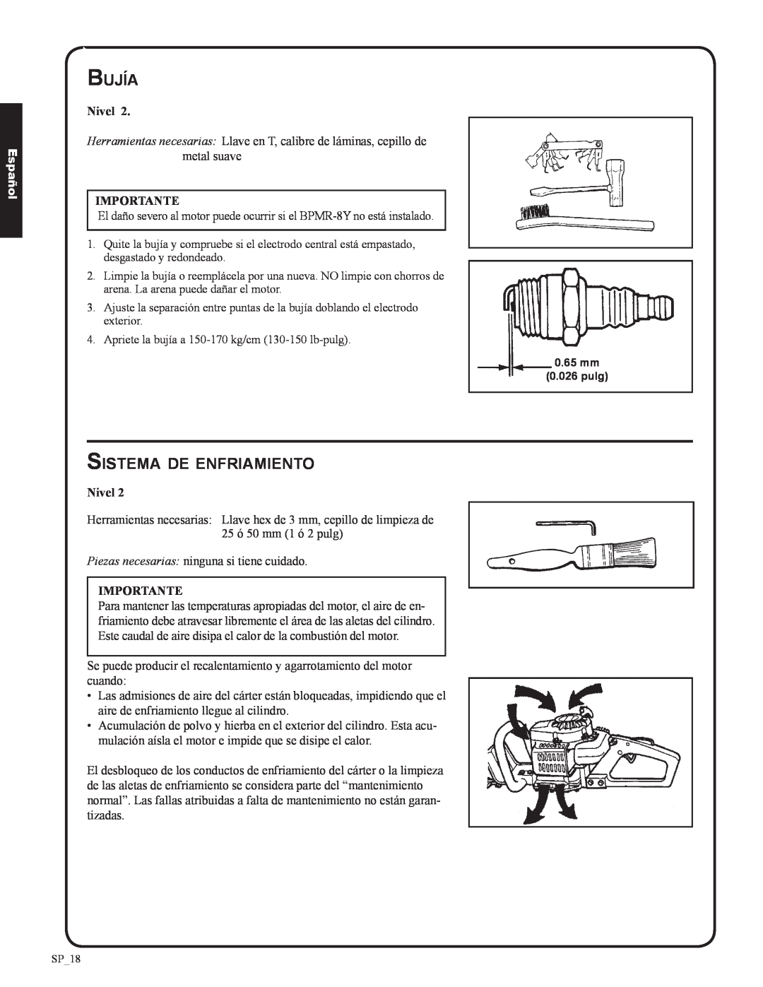 Shindaiwa DH212, 82053 manual Bujía, Sistema de enfriamiento, Español 