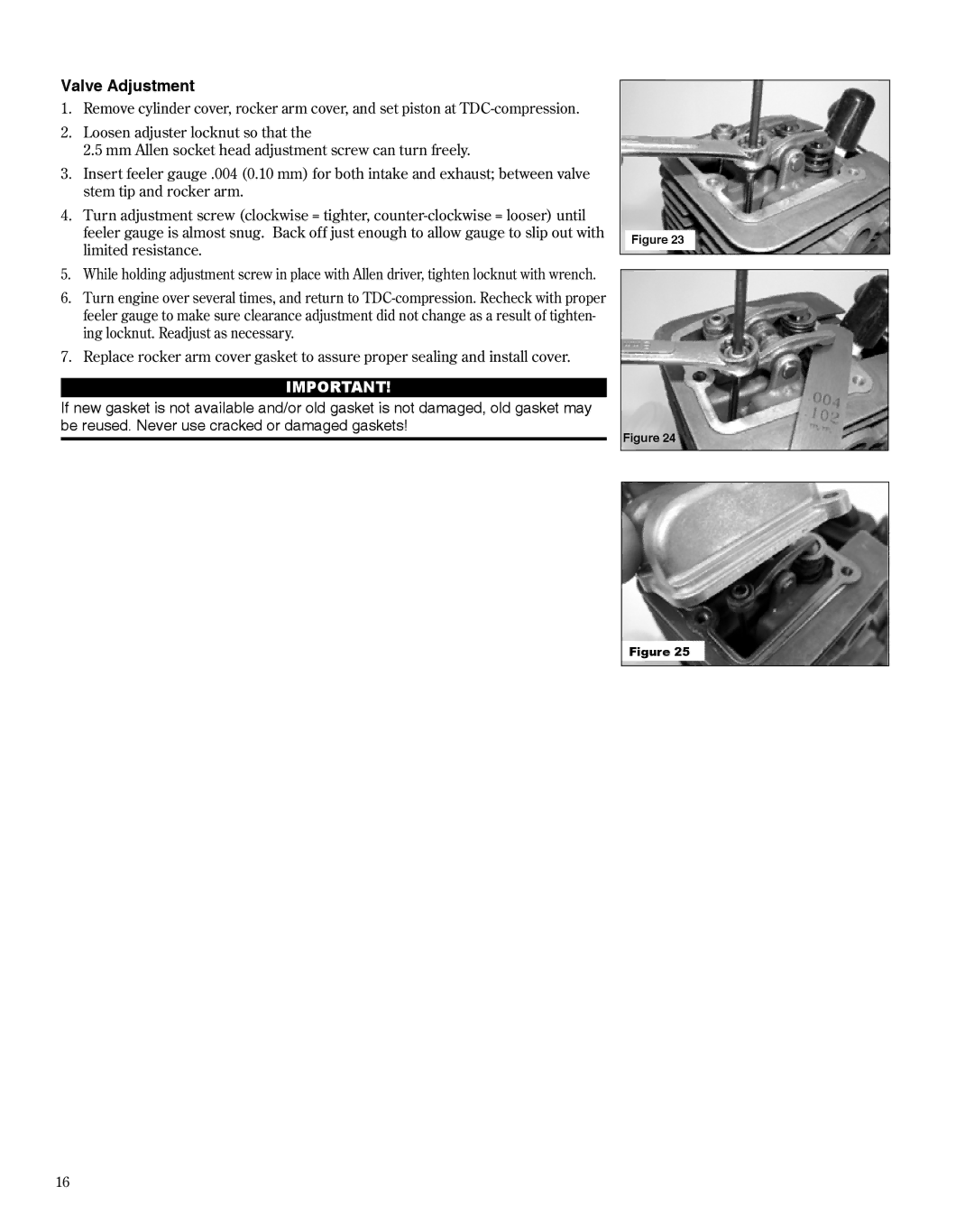 Shindaiwa DH254, X7502864301 manual Valve Adjustment 