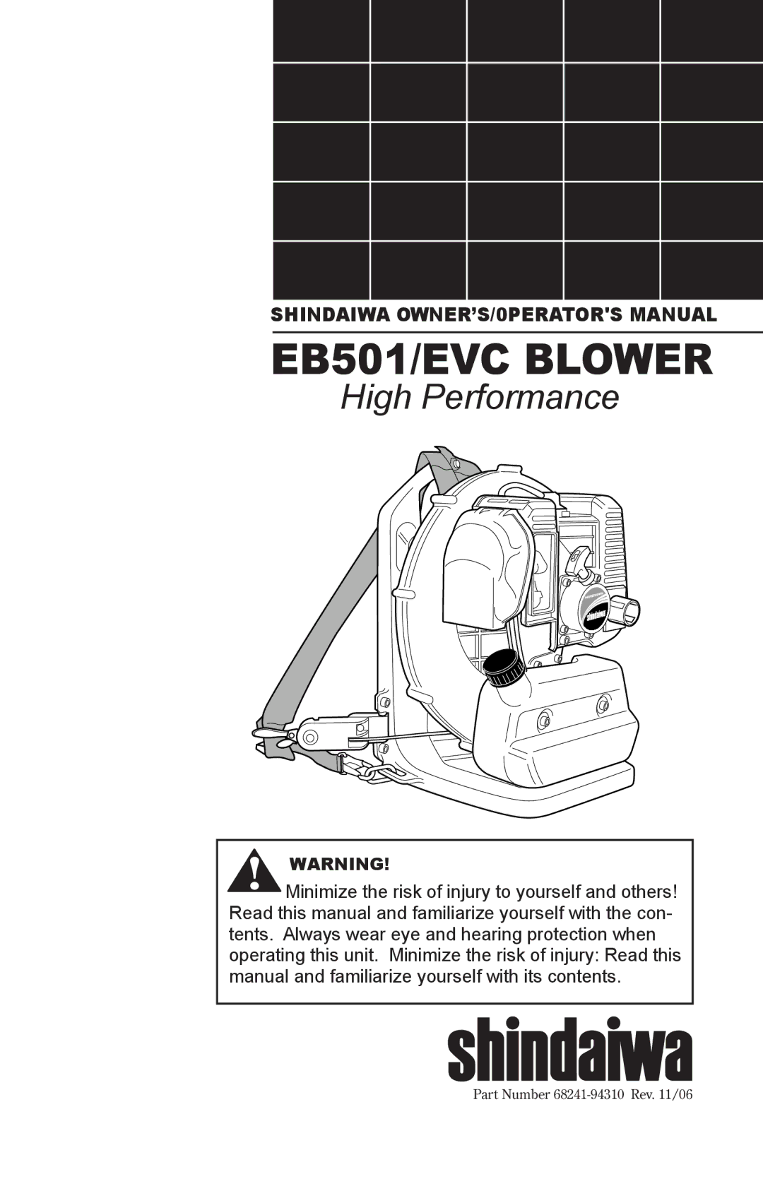 Shindaiwa 68241-94310 manual EB501/EVC Blower 