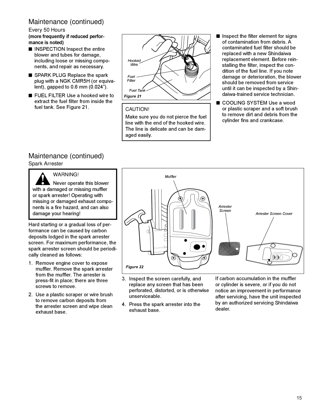 Shindaiwa X7501970601, EB854RT manual Spark Arrester 