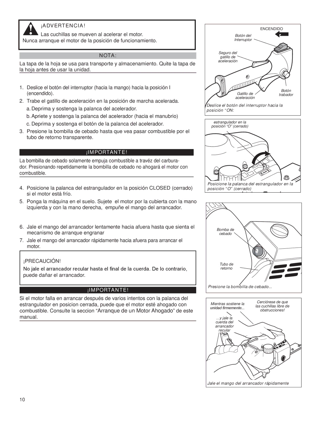 Shindaiwa HT231, X7502862800 manual ¡Precaución 