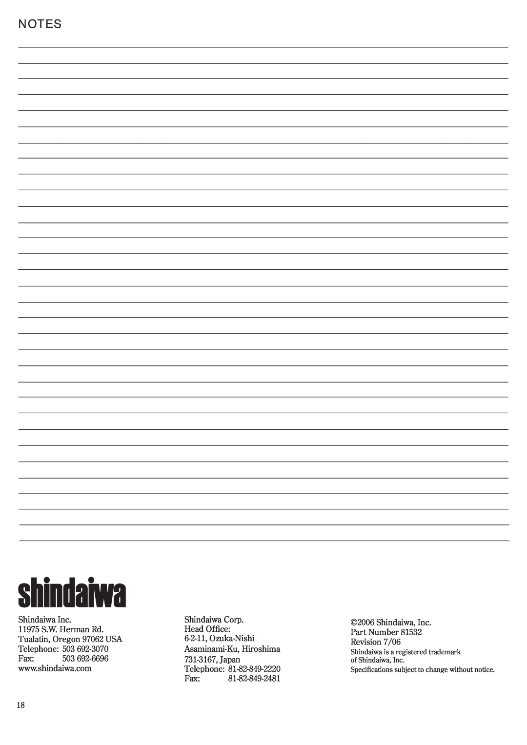 Shindaiwa LE242 Shindaiwa is a registered trademark of Shindaiwa, Inc, Specifications subject to change without notice 