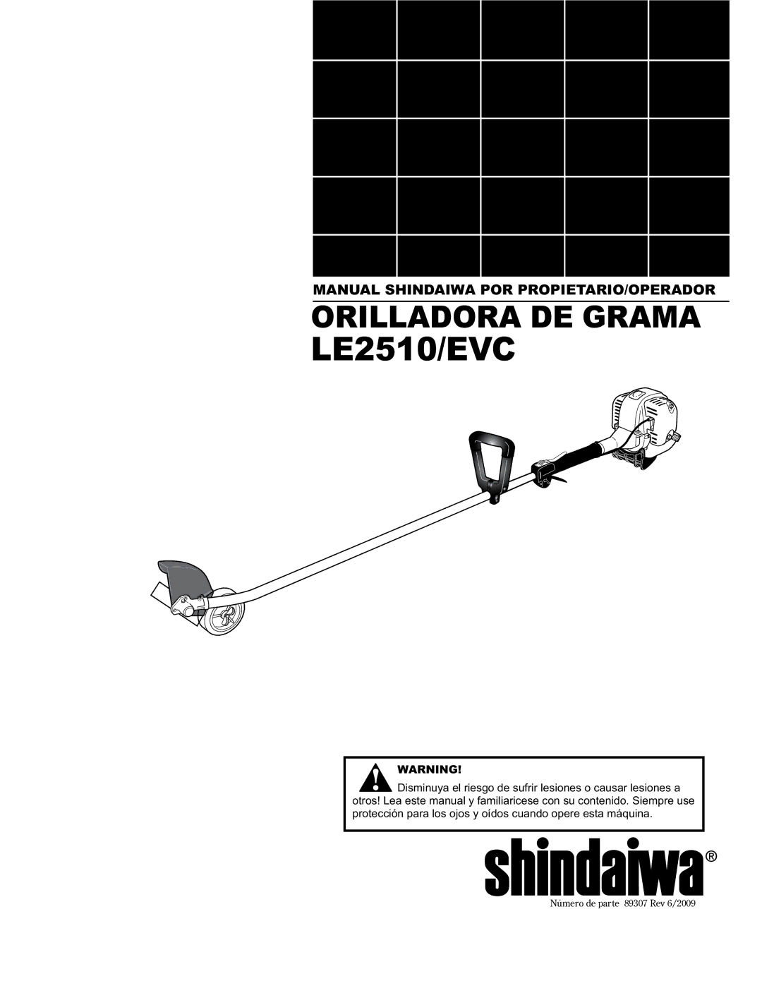 Shindaiwa 89307, LE2510/EVC manual Orilladora DE Grama 