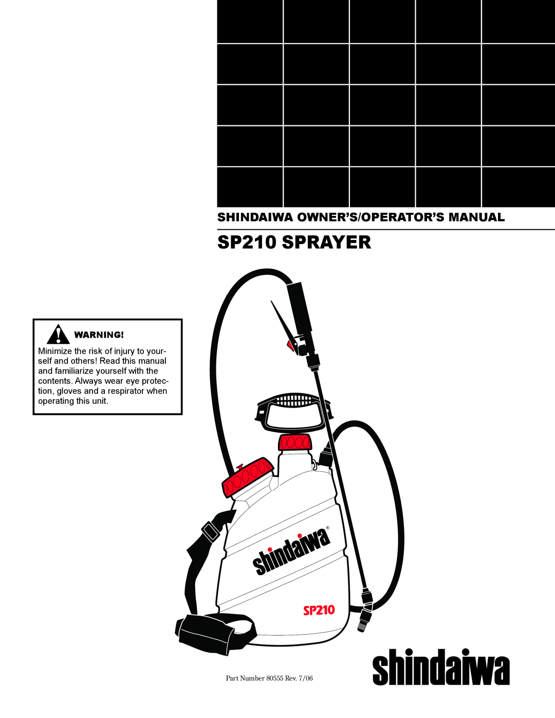 Shindaiwa 80555 manual SP210 Sprayer 