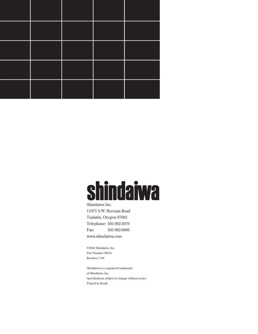 Shindaiwa SP210, 80555 manual 