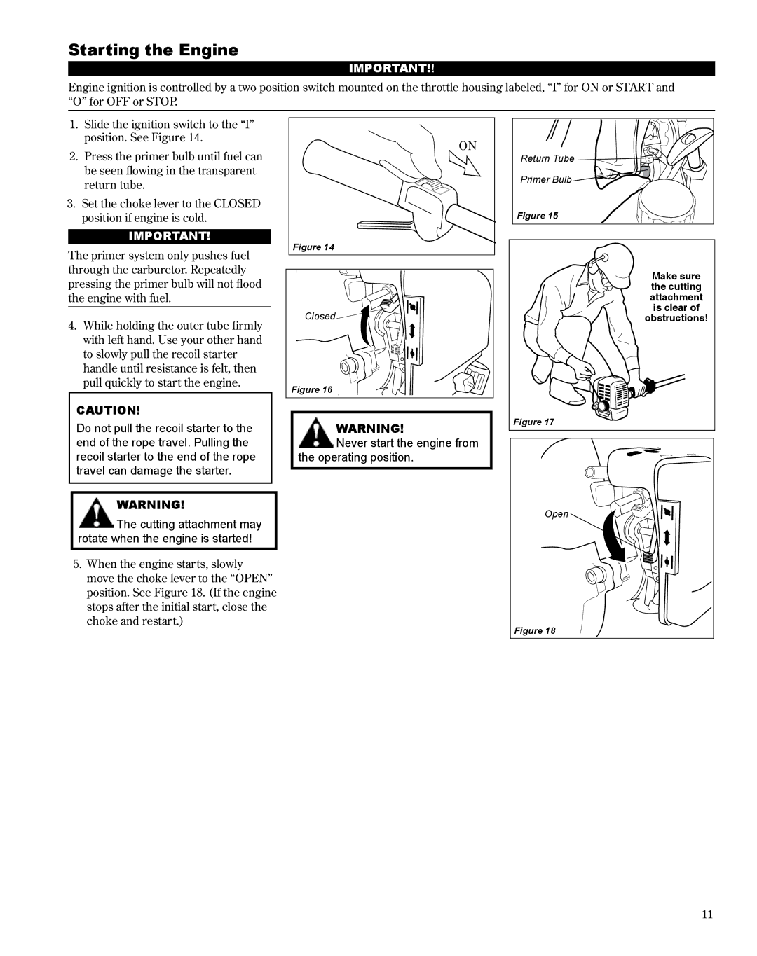 Shindaiwa T242, X7502800900 manual Starting the Engine 