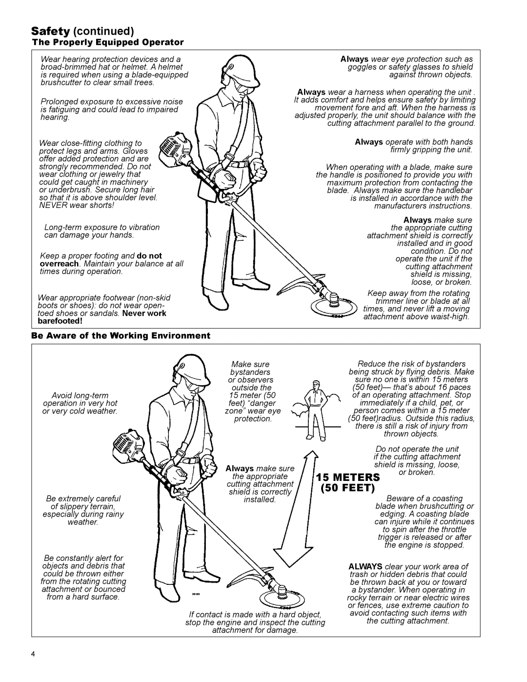 Shindaiwa X7502825601, C254 manual Properly Equipped Operator, Be Aware of the Working Environment 