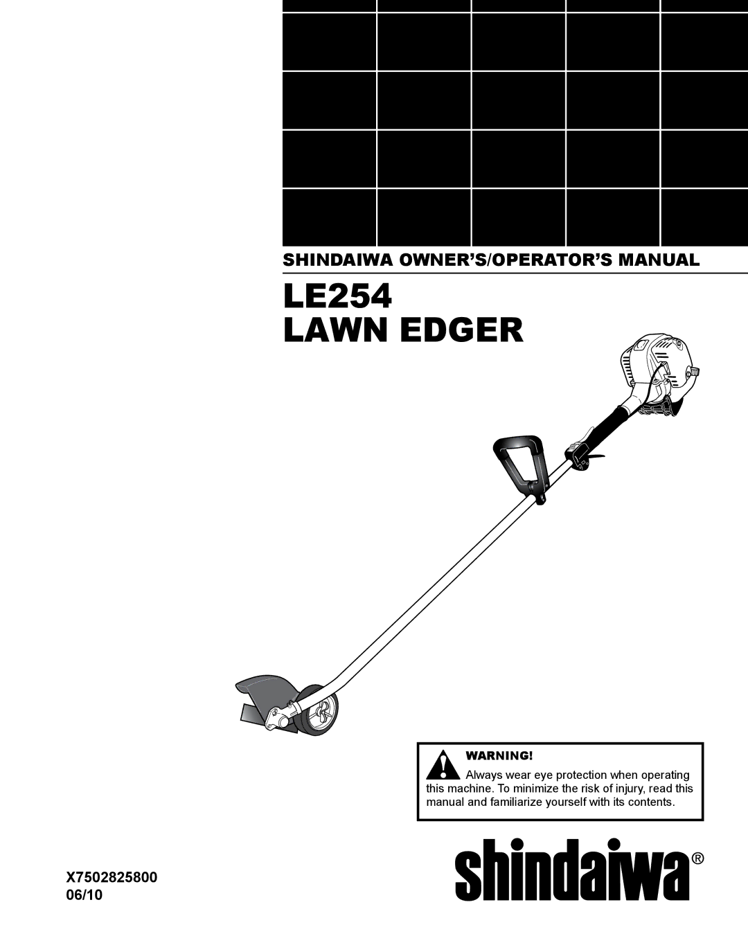 Shindaiwa LE254, X7502825800 manual Lawn Edger 