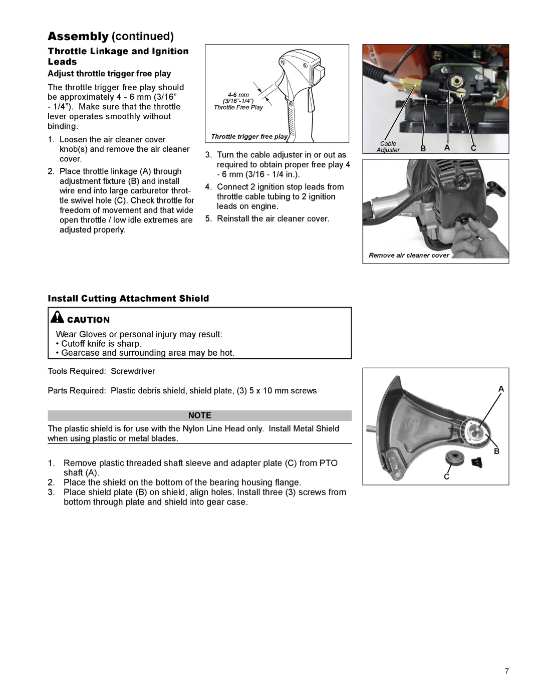 Shindaiwa C344, X7502831700 manual Install Cutting Attachment Shield 