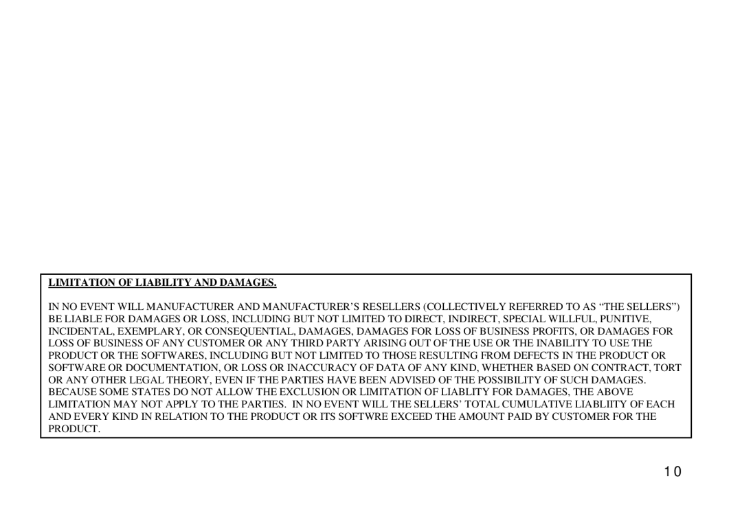 Shiro 1.3 manual Limitation of Liability and Damages 