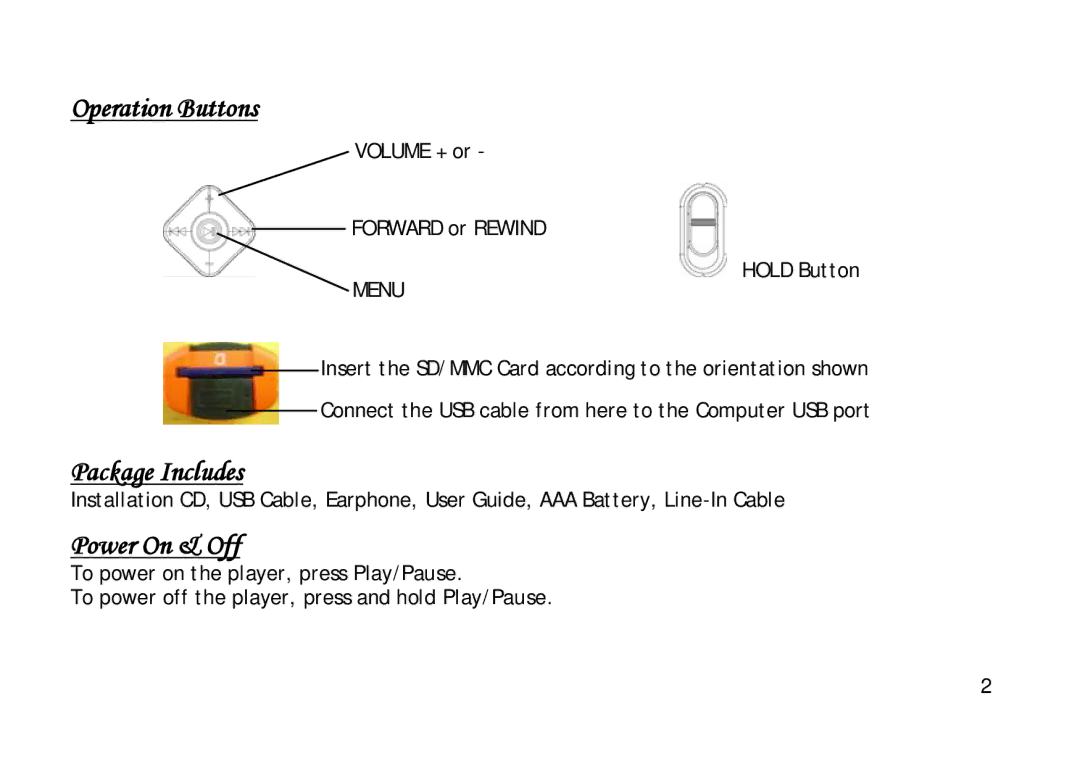 Shiro 1.3 manual Operation Buttons, Package Includes, Power On & Off 