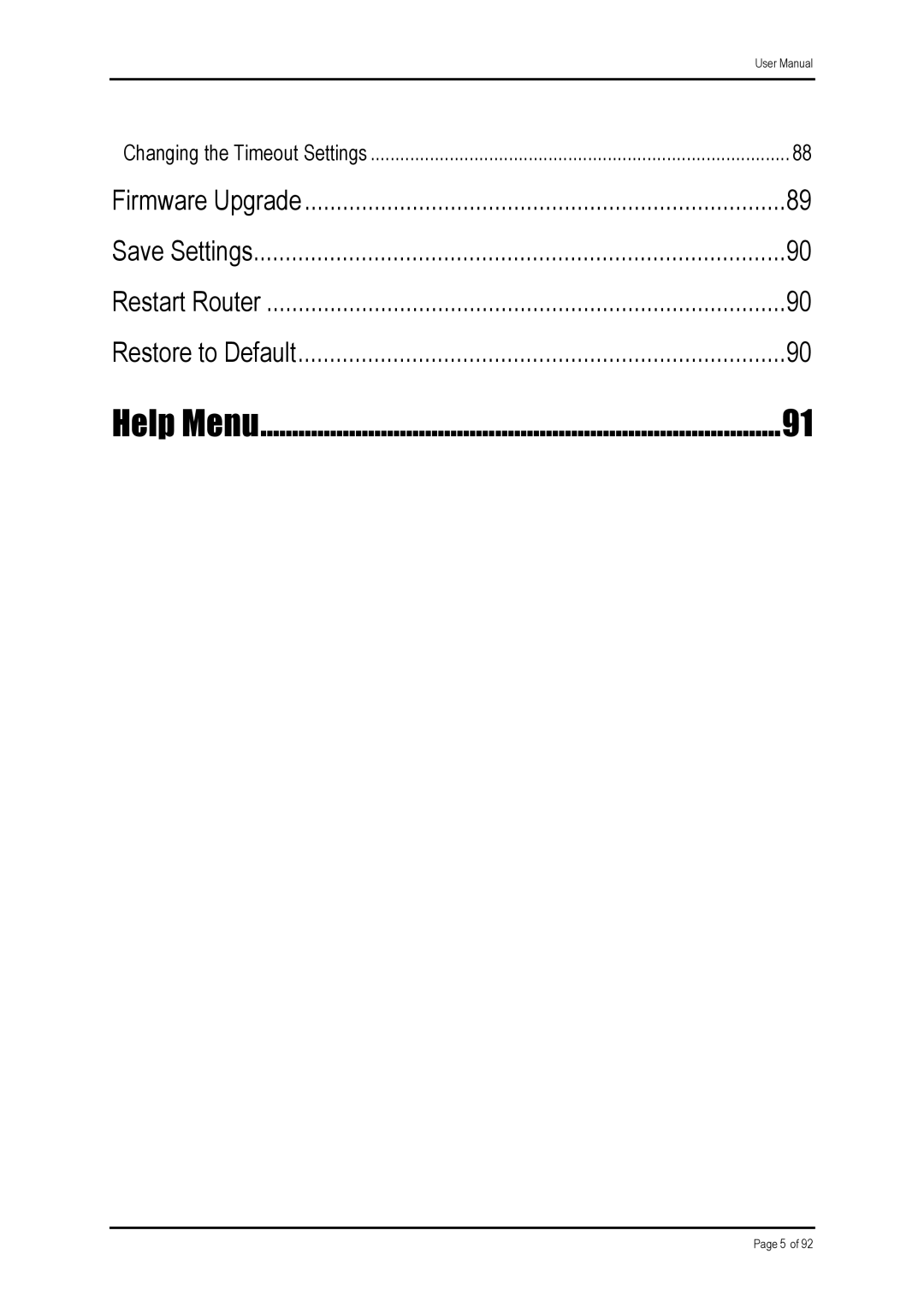 Shiro ADSL 2/2+ Ethernet Modem manual Changing the Timeout Settings 