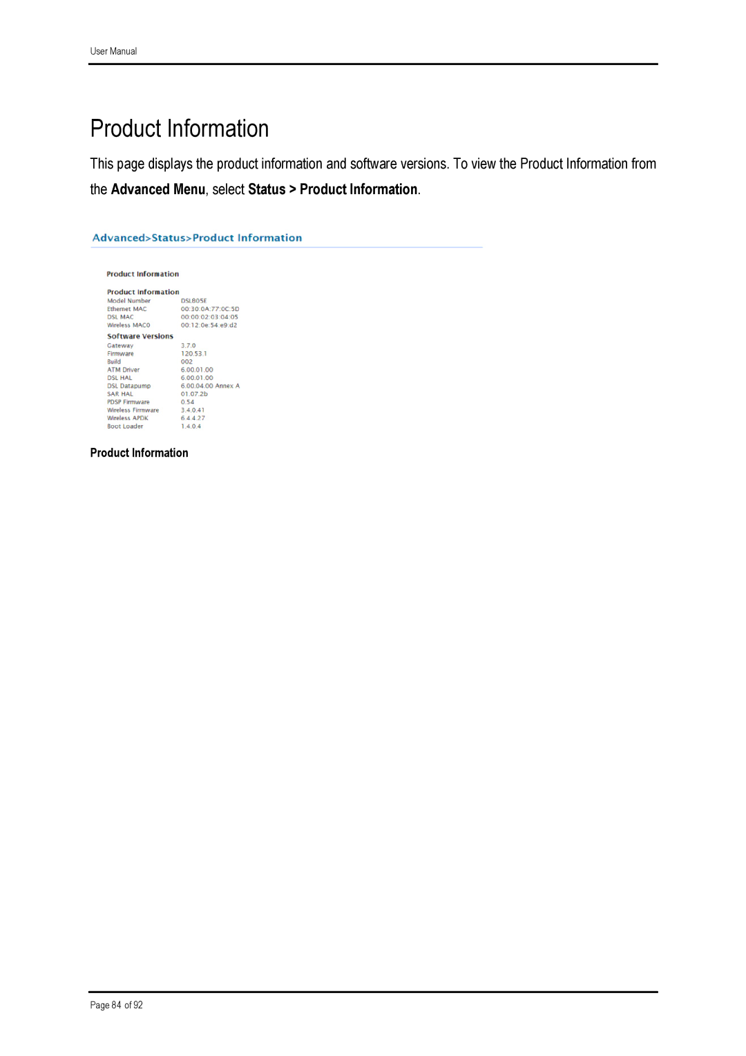 Shiro ADSL 2/2+ Ethernet Modem manual Product Information 