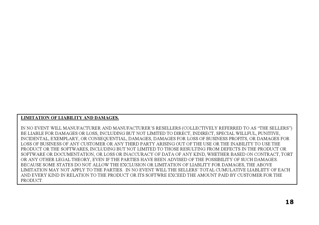 Shiro CX2 manual Limitation of Liability and Damages 