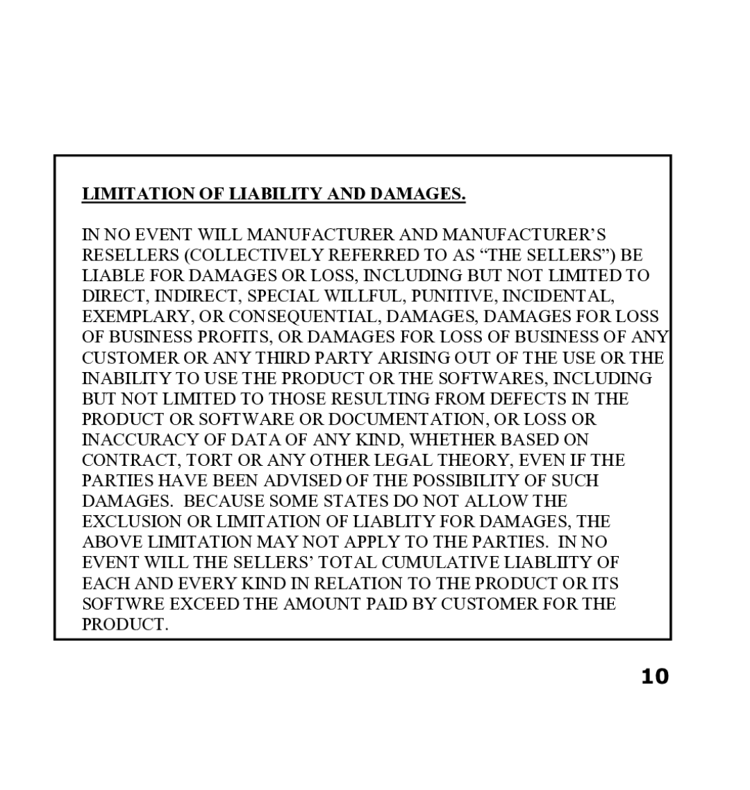 Shiro DX manual Limitation of Liability and Damages 