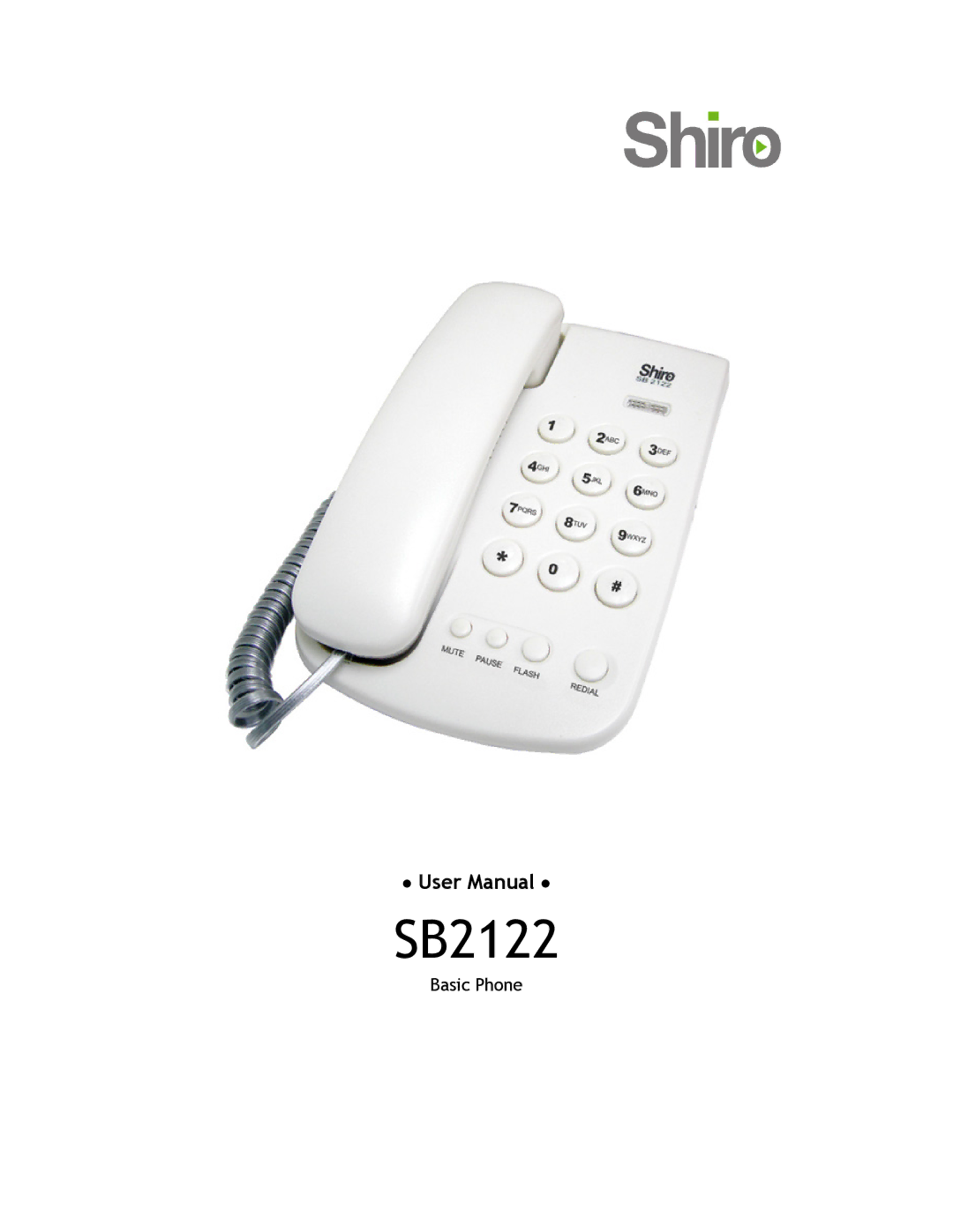 Shiro SB2122 user manual 