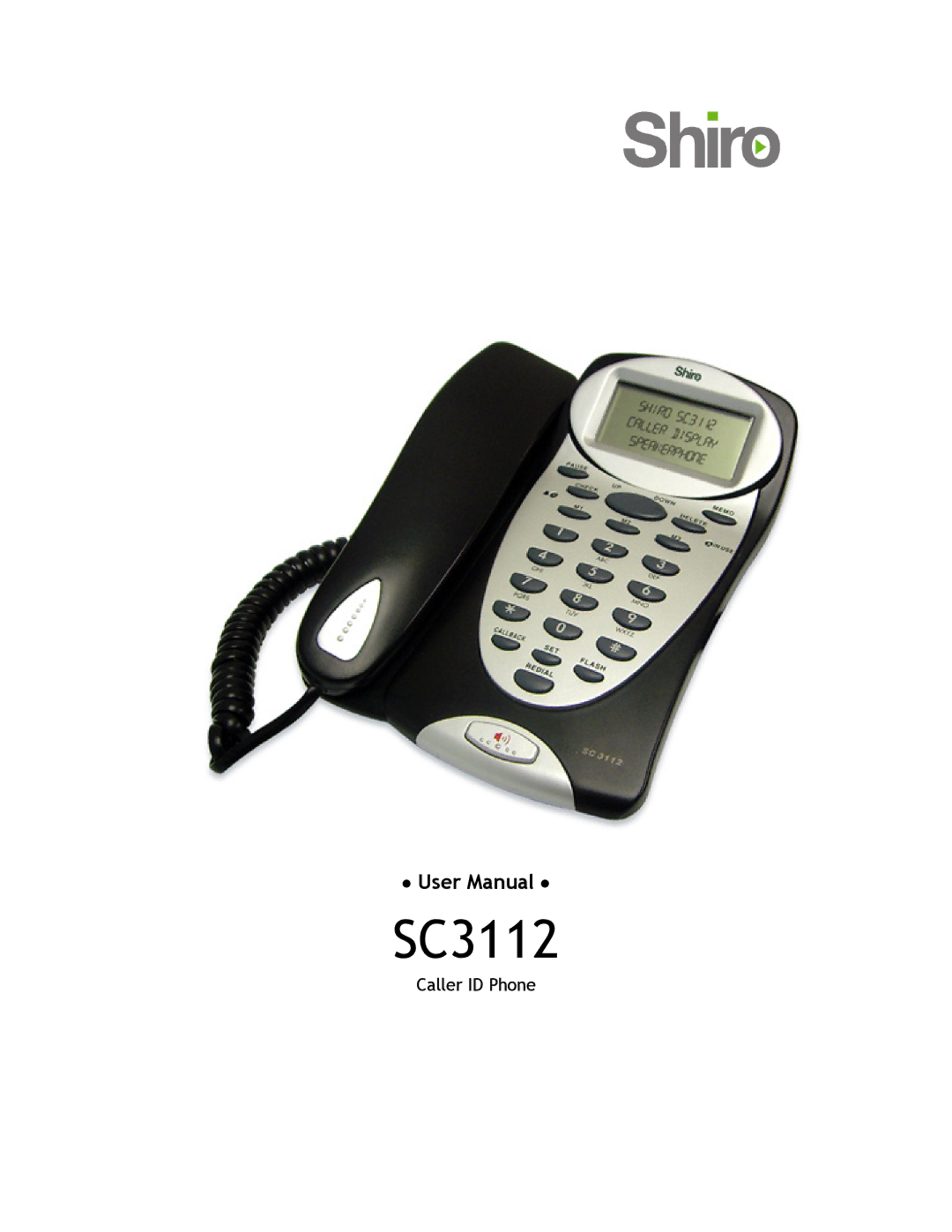 Shiro SC3112 user manual 