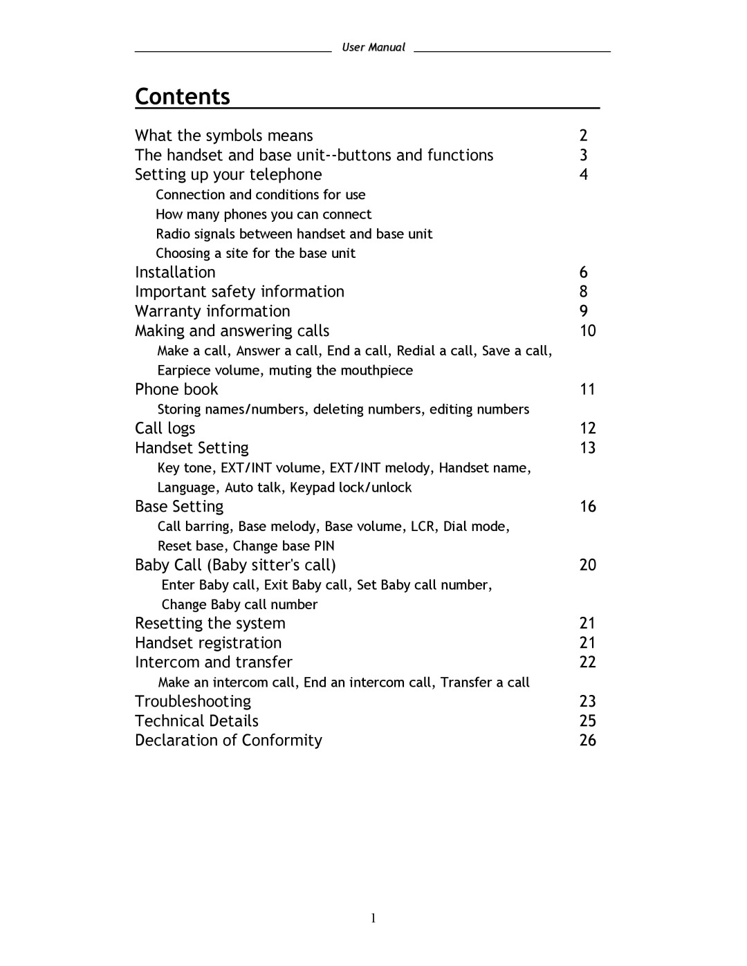 Shiro SD8101 user manual Contents 