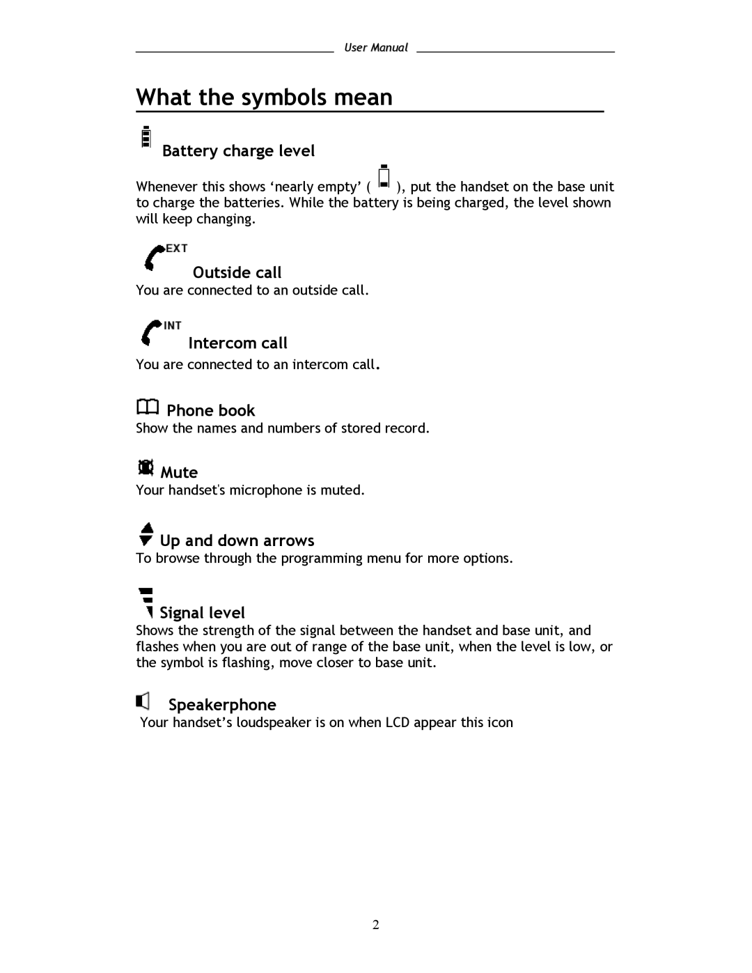 Shiro SD8101 user manual What the symbols mean 