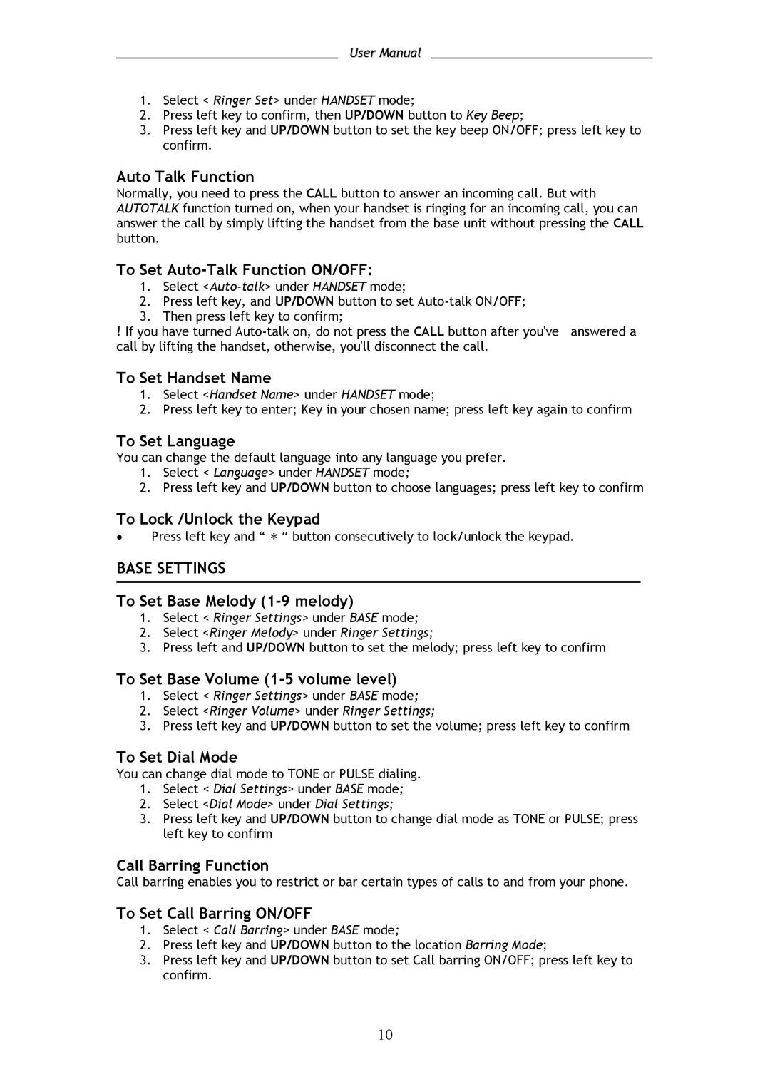 Shiro SD8301 user manual Base Settings 