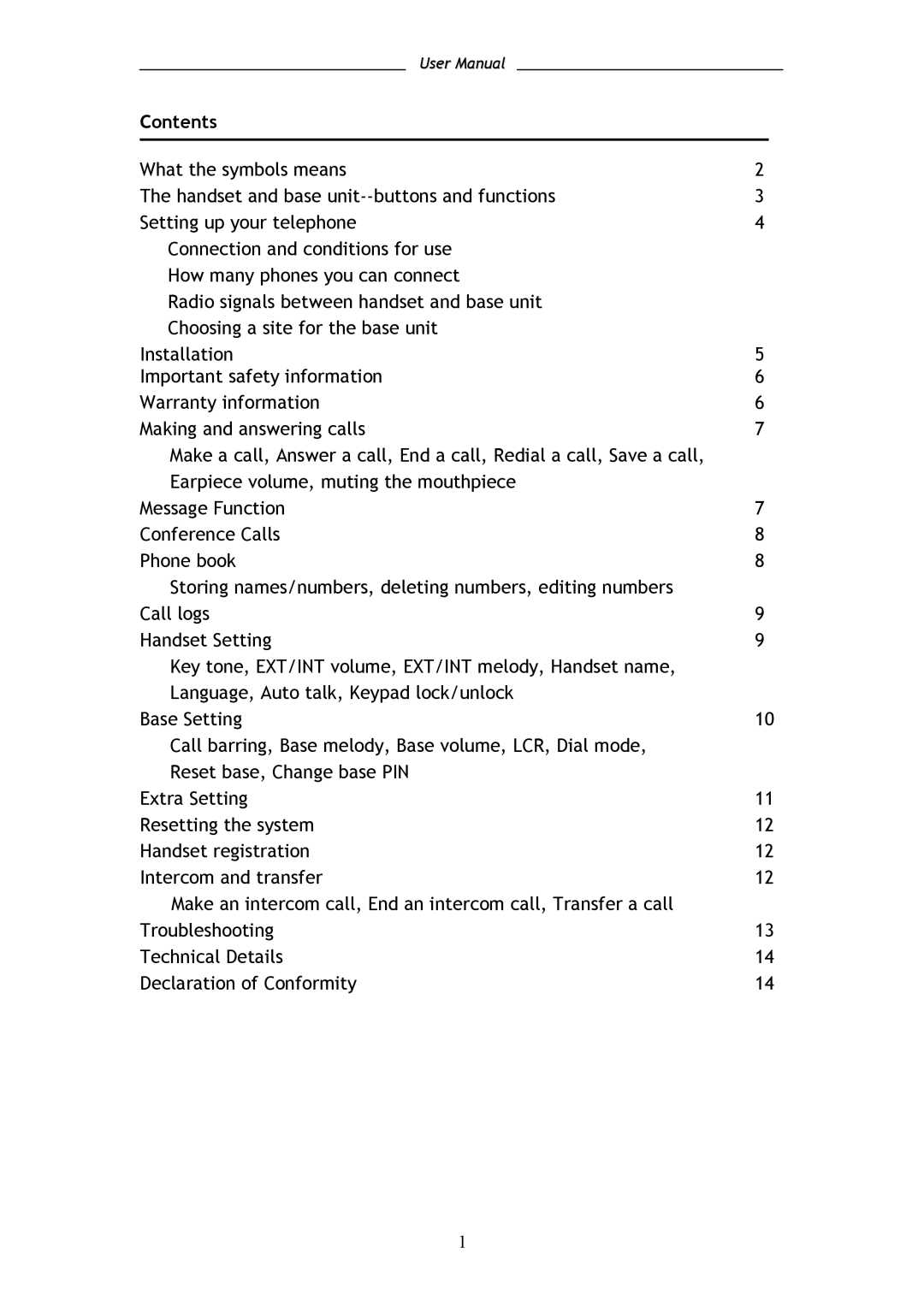 Shiro SD8301 user manual Contents 