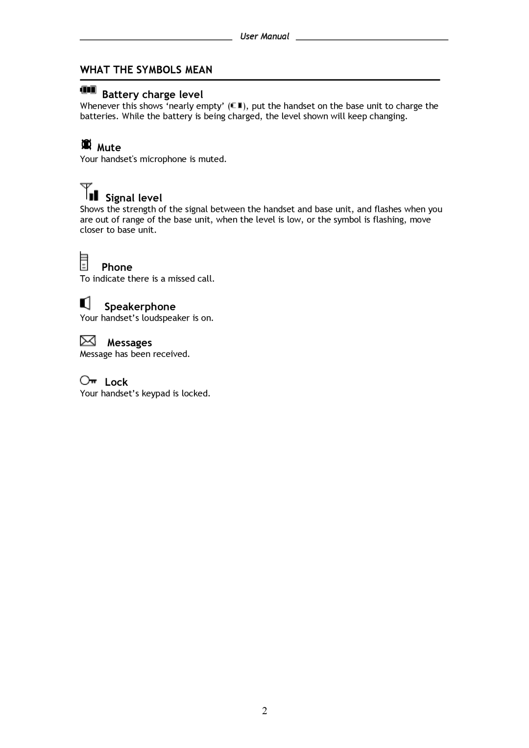 Shiro SD8301 user manual What the Symbols Mean 