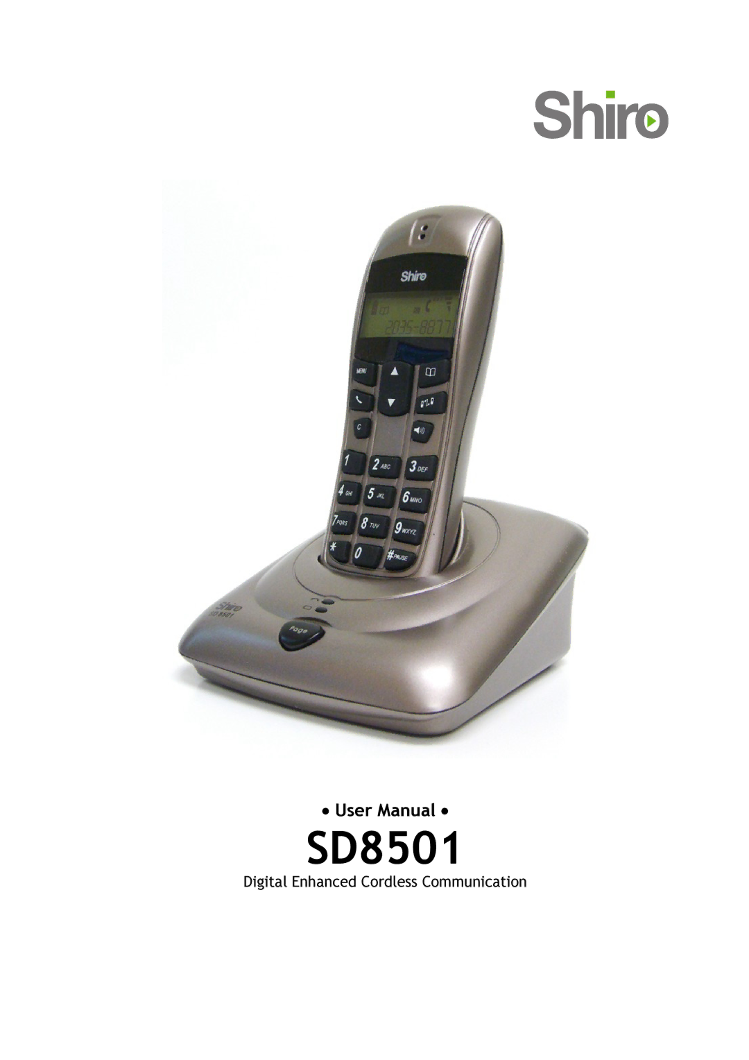 Shiro SD8501 user manual 