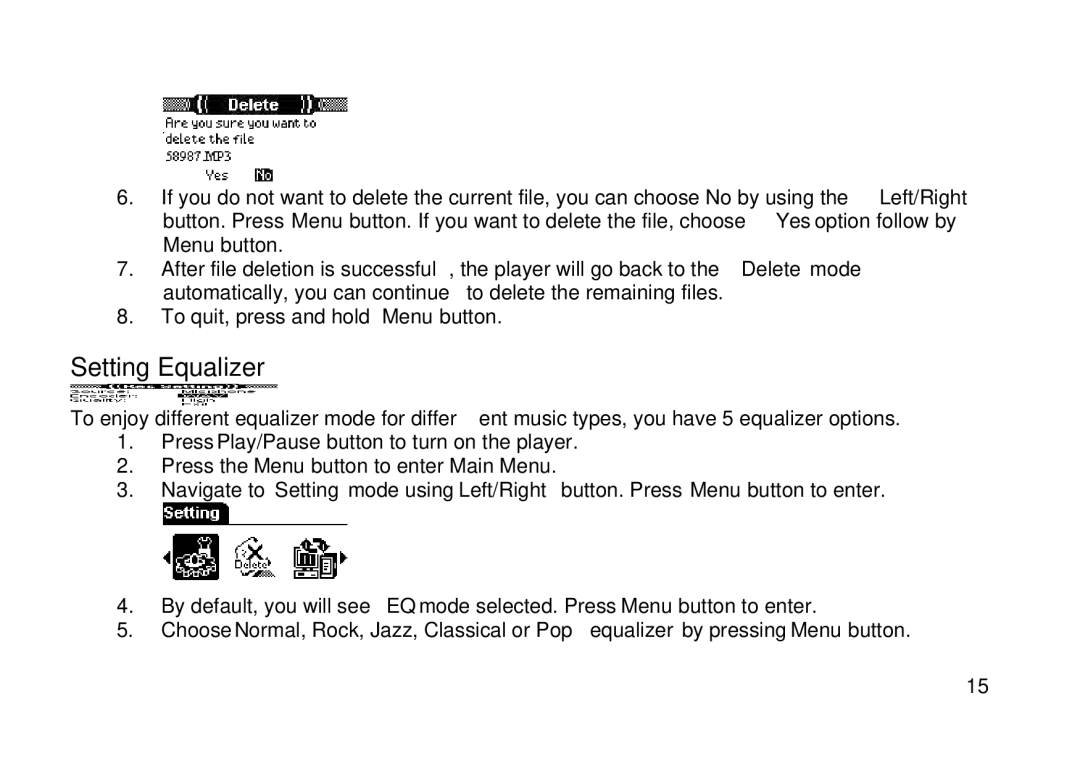 Shiro SX manual Setting Equalizer 