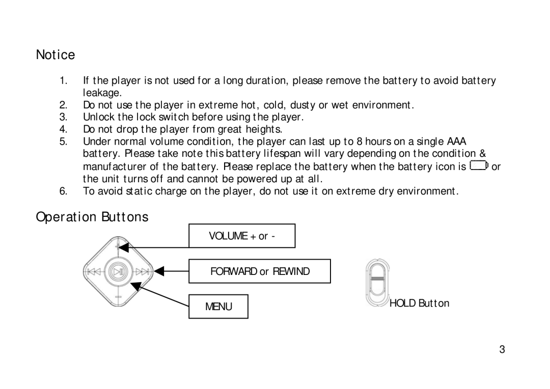 Shiro SX manual Operation Buttons, Menu 