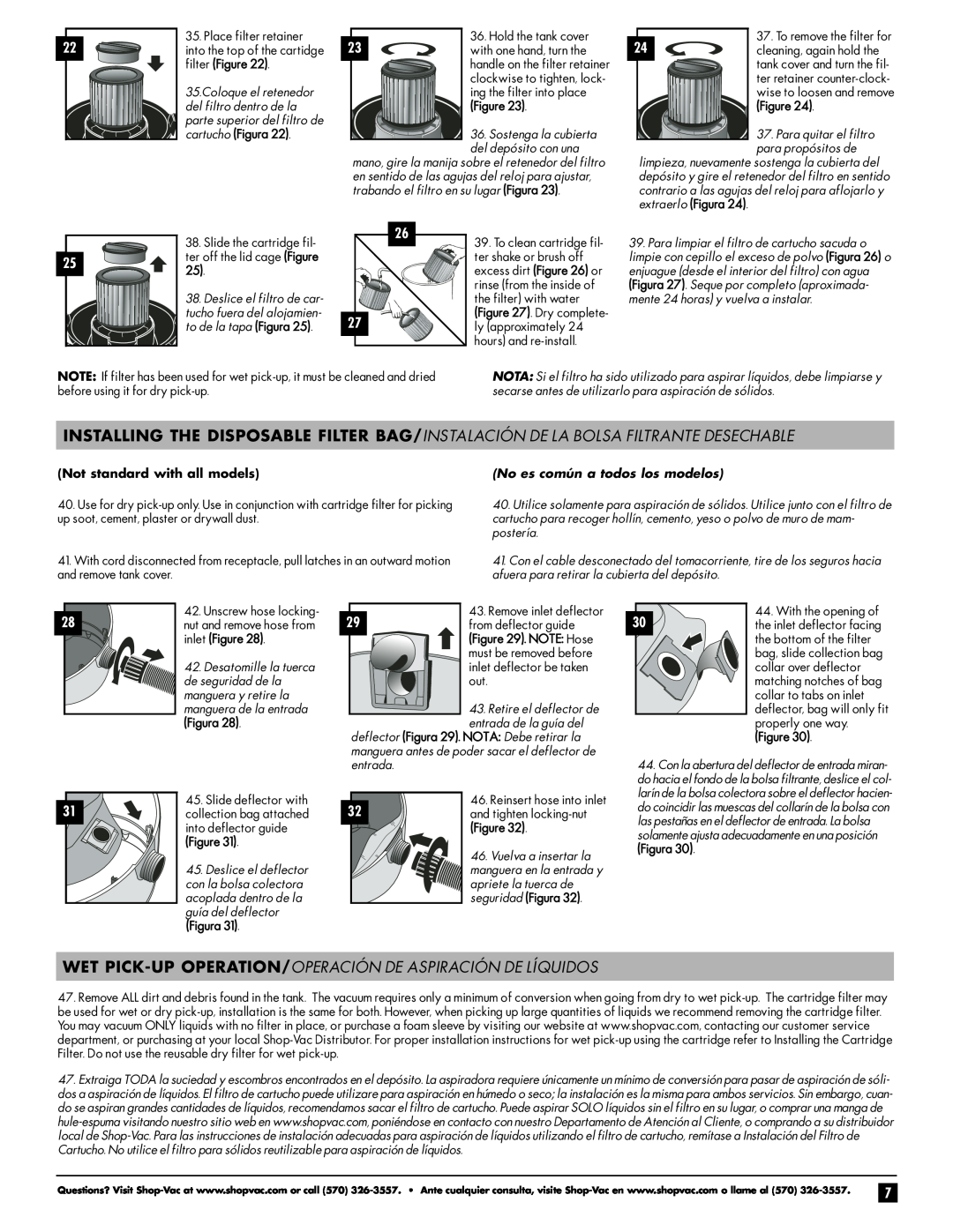 Shop-Vac 90LN important safety instructions entrada de la guía del 