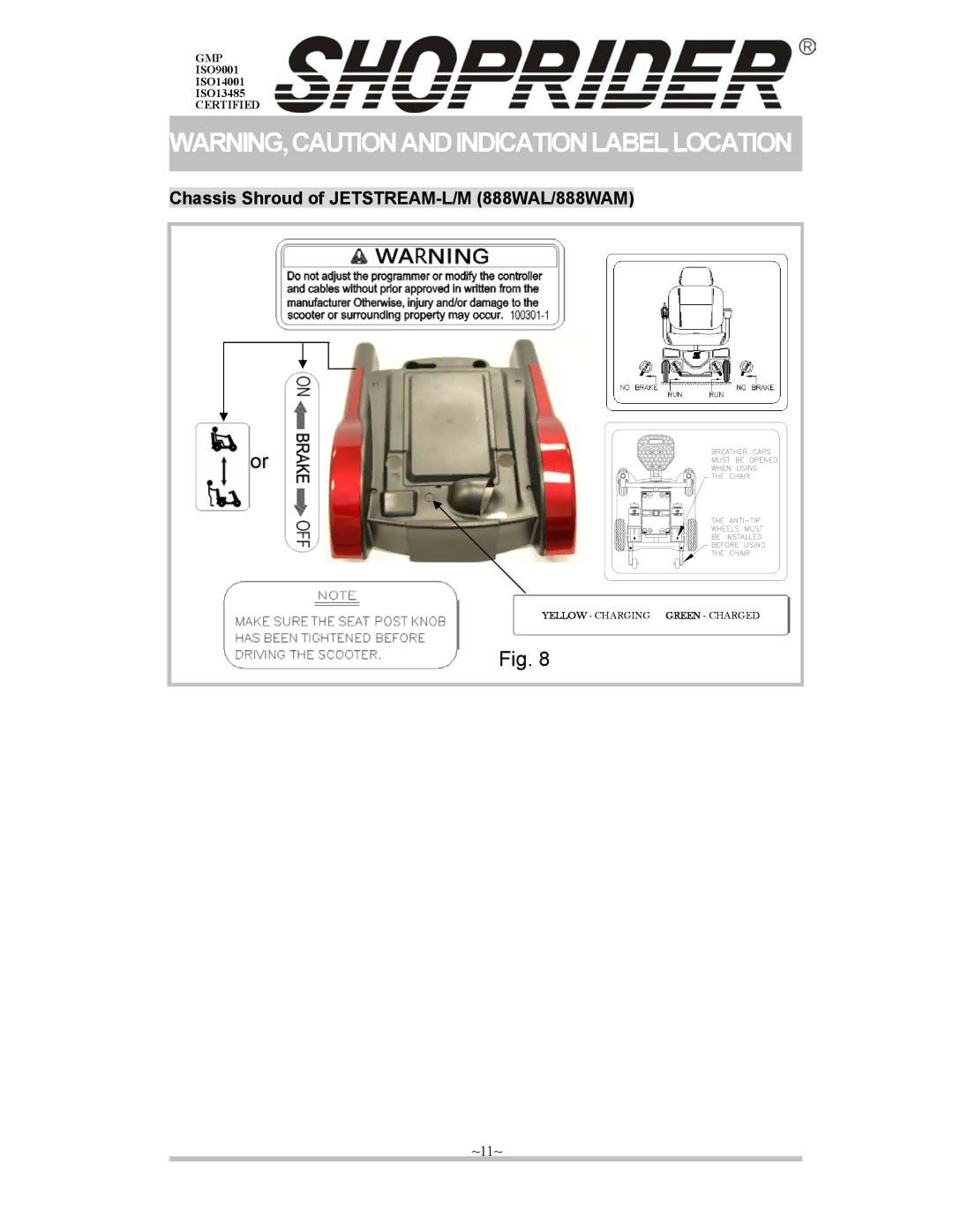 Shoprider ISO13485, ISO9001, ISO14001 manual Chassis Shroud of JETSTREAM-L/M 888WAL/888WAM 