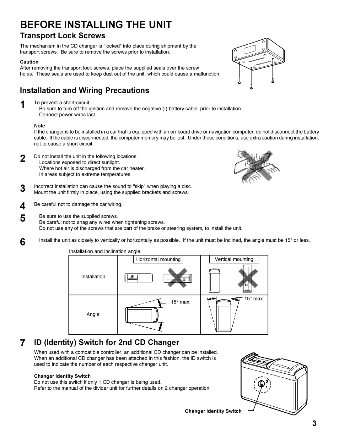 Shopsmith none installation manual Before Installing the Unit 