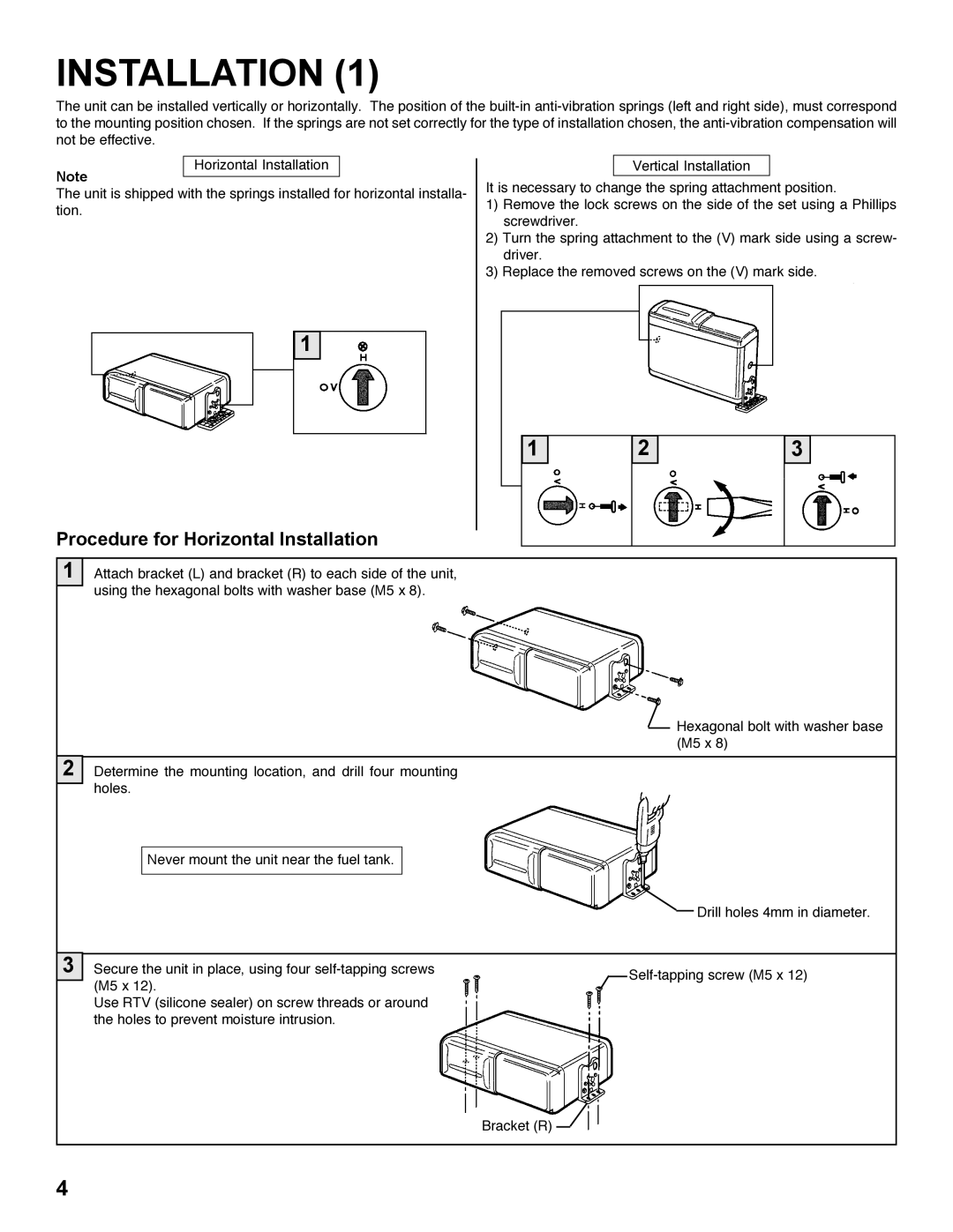 Shopsmith none installation manual Procedure for Horizontal Installation 