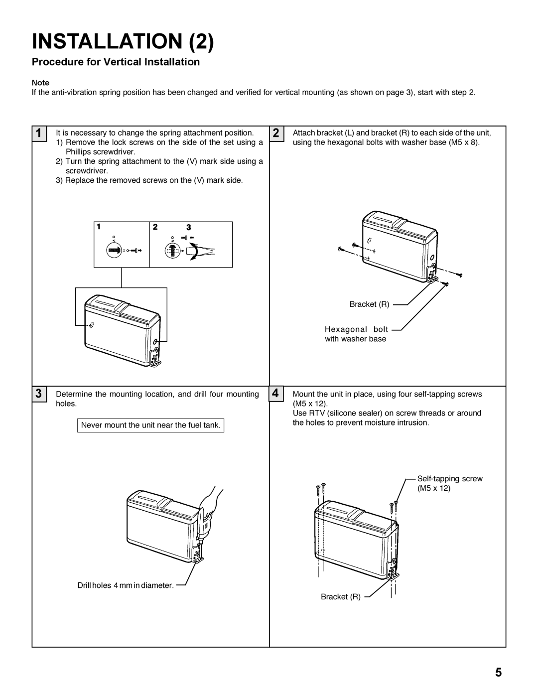 Shopsmith none installation manual Procedure for Vertical Installation 