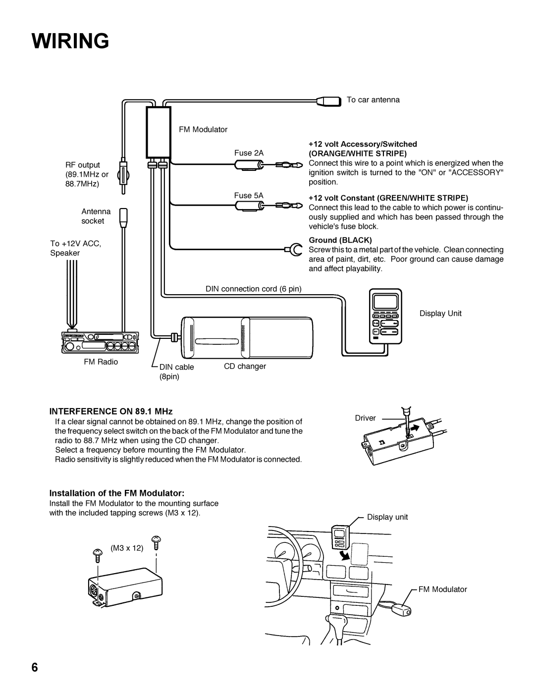 Shopsmith none installation manual Wiring, ORANGE/WHITE Stripe 