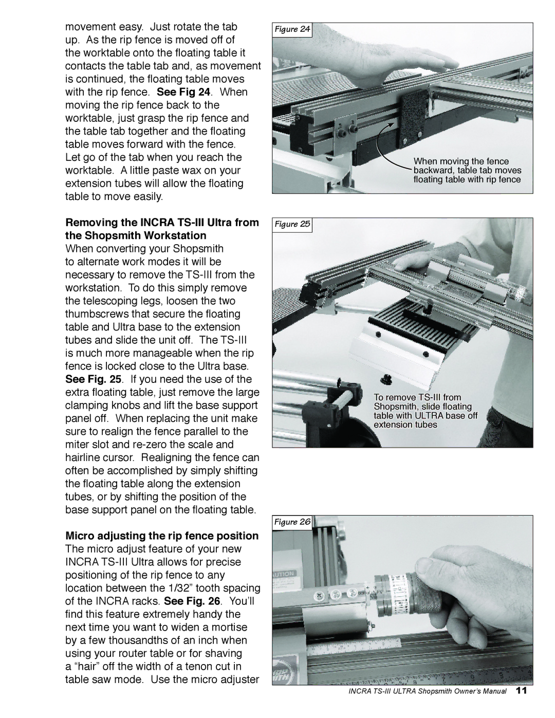 Shopsmith TS-III ULTRA owner manual 