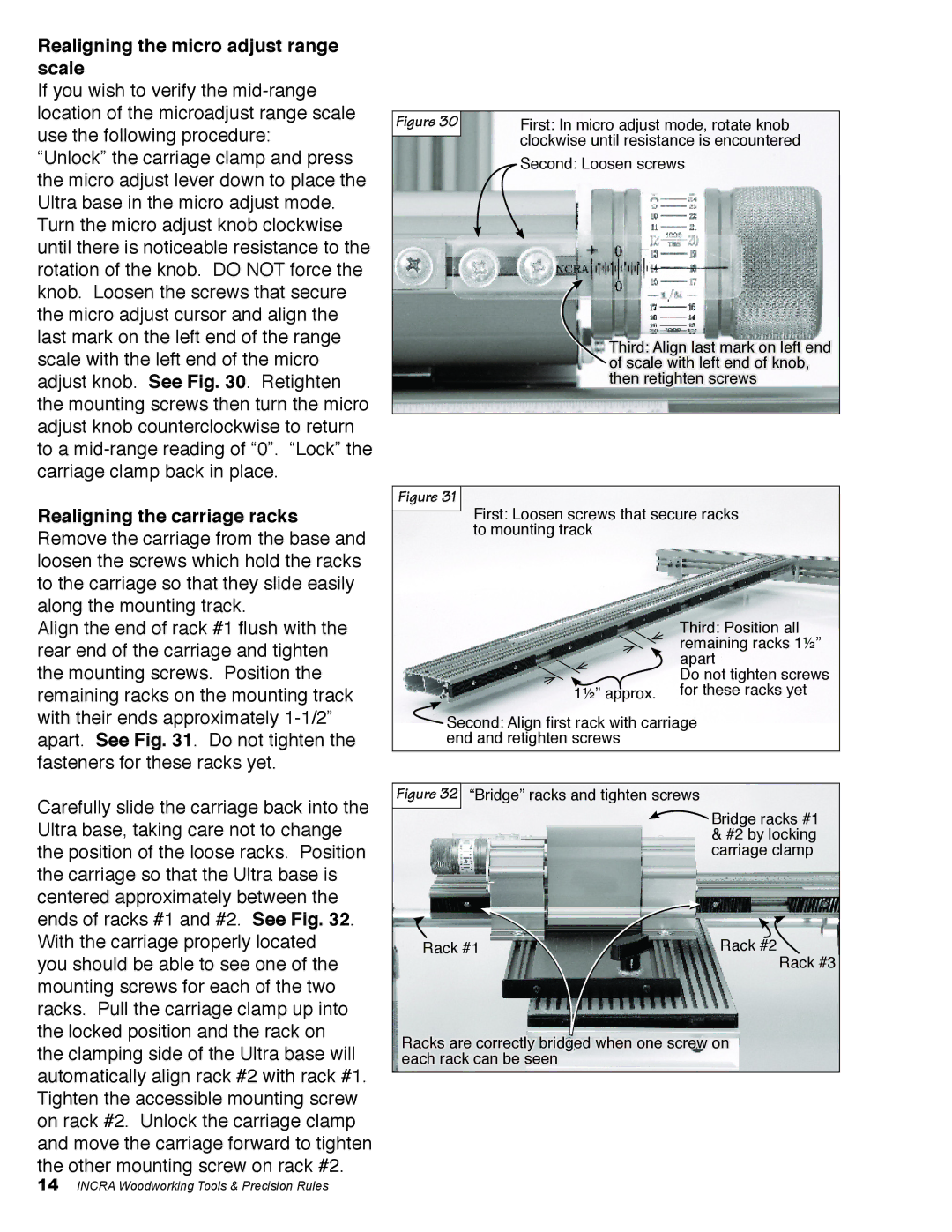 Shopsmith TS-III ULTRA owner manual Realigning the micro adjust range scale 