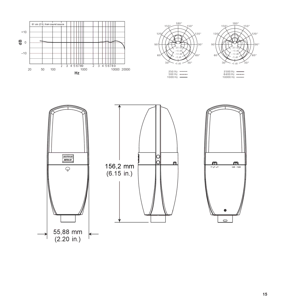 Shure 27A13709 manual 55,88 mm 156,2 mm 