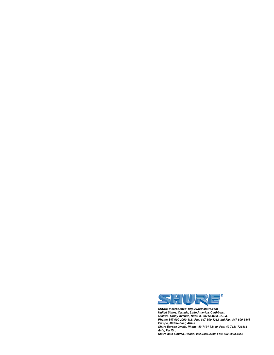 Shure 565SD specifications 