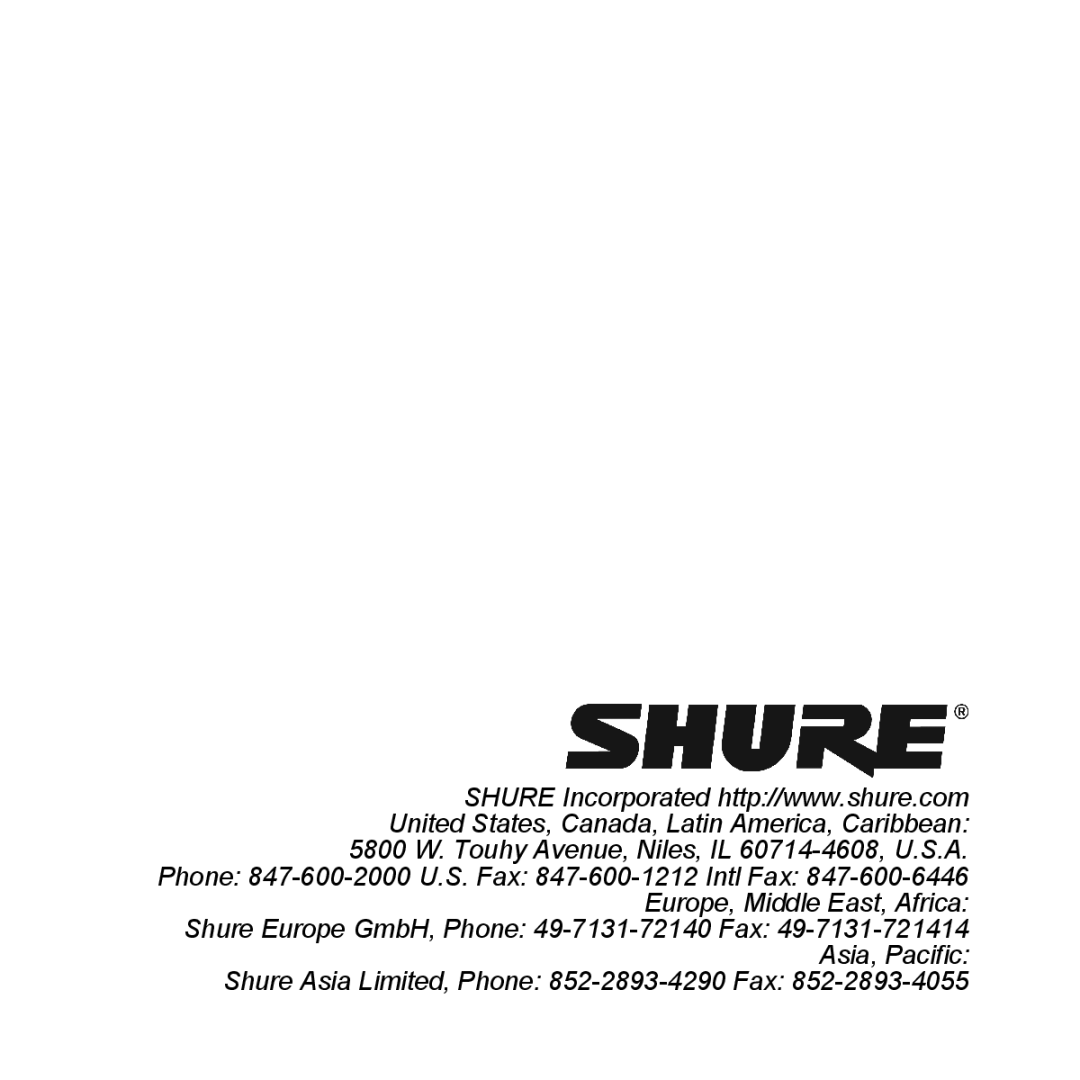 Shure A15AS manual 