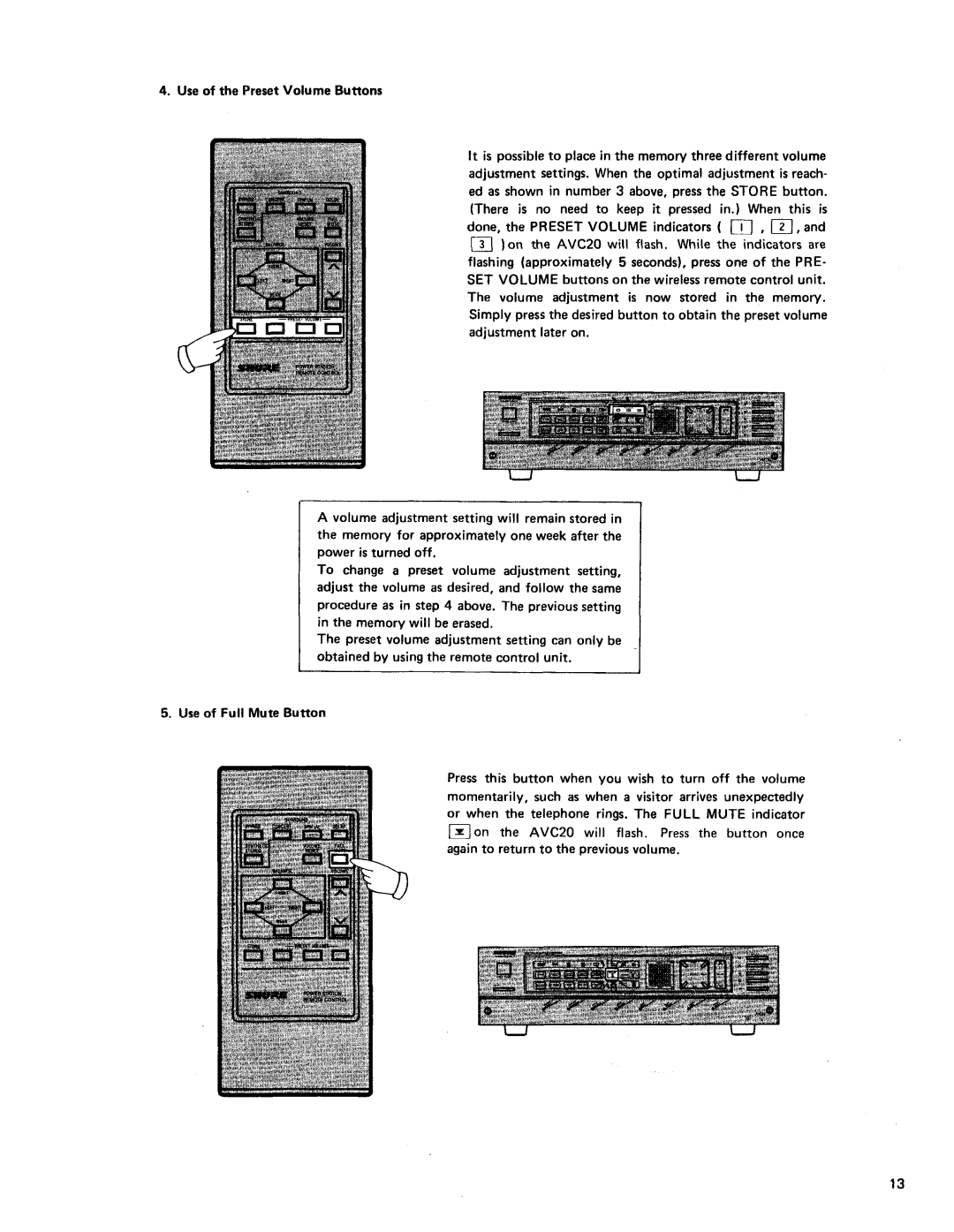 Shure AVC20 owner manual 