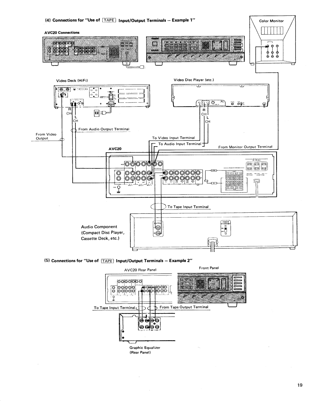 Shure AVC20 owner manual 4Connections for Use of WI Input/Output Terminals Example 