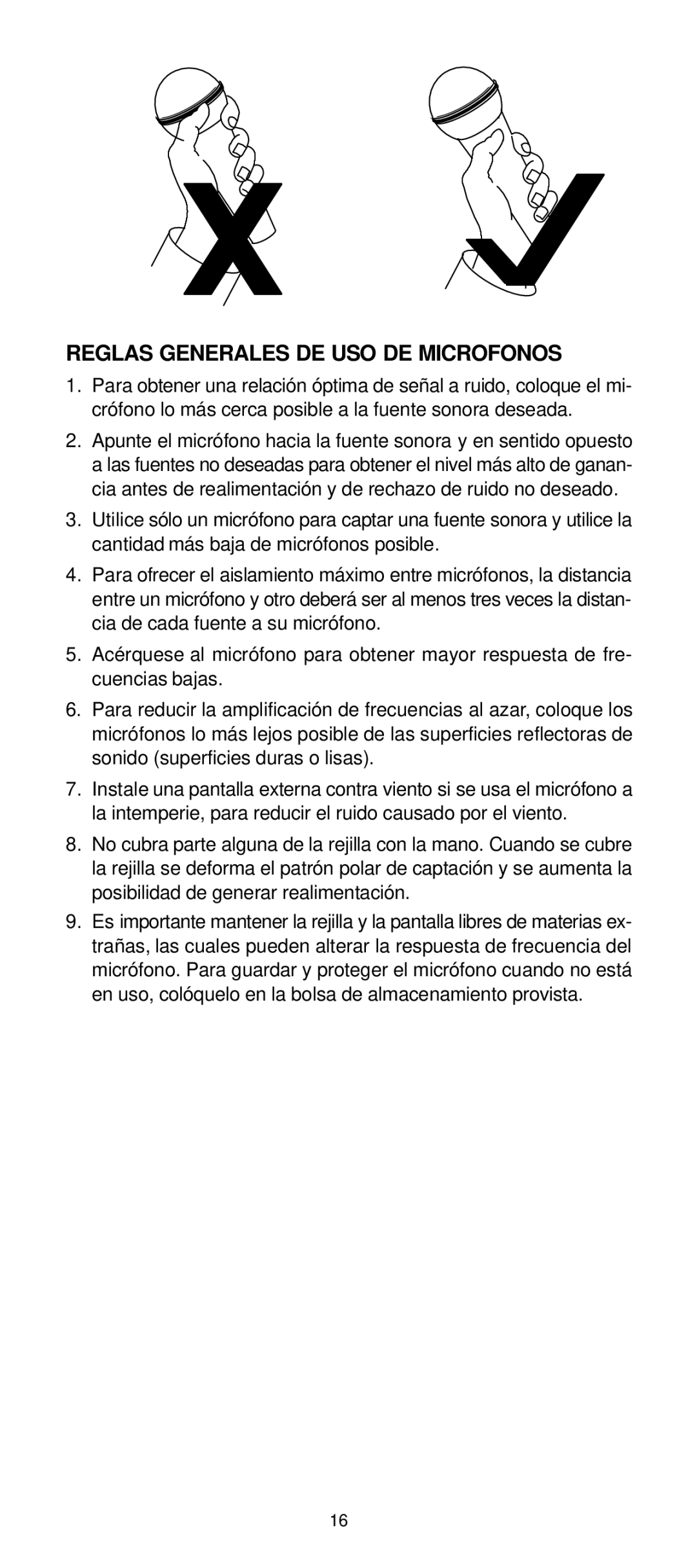 Shure AXS1 manual Reglas Generales DE USO DE Microfonos 