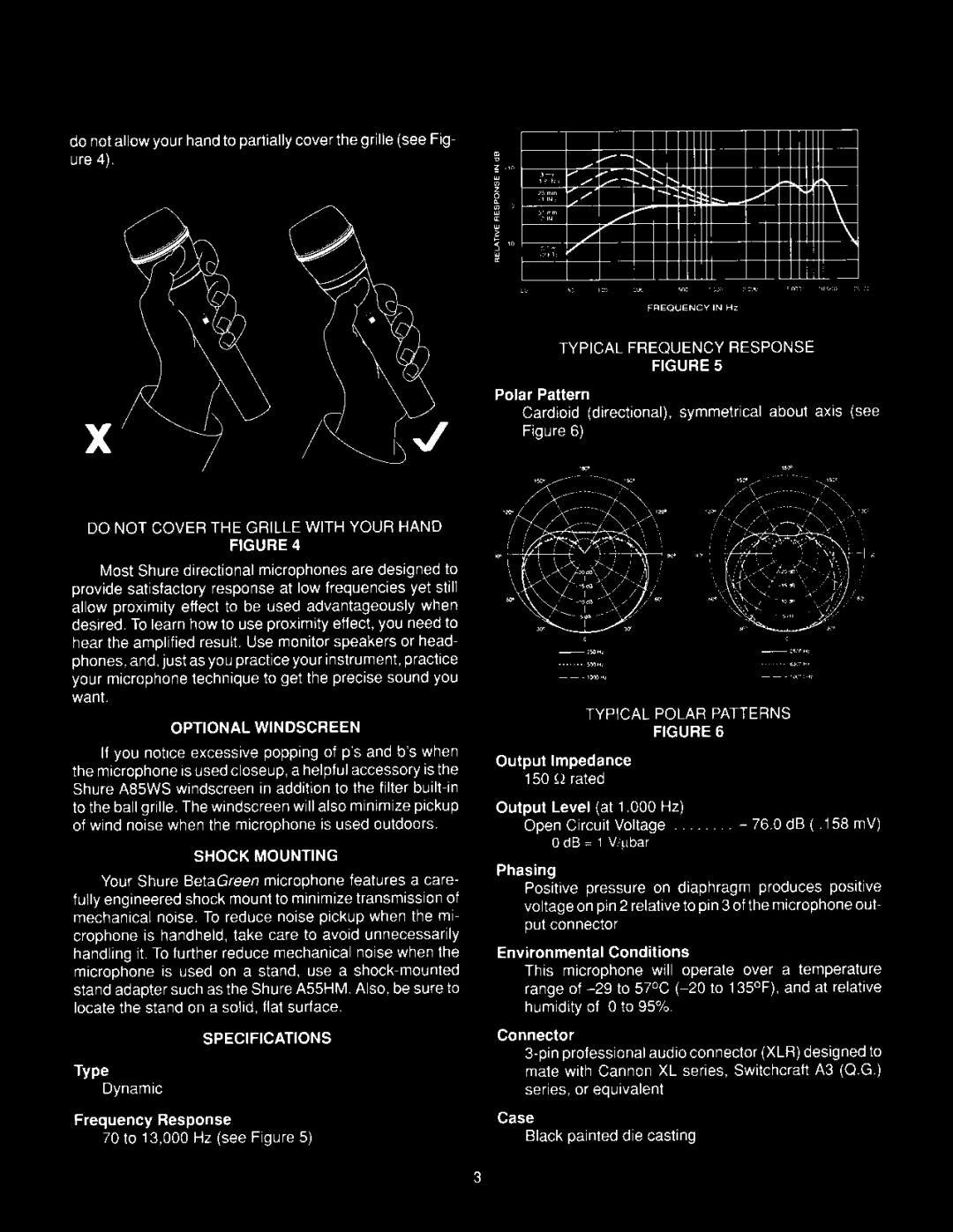 Shure BG 4.0, BG 2.0, BG 5.0, BG 1.0, BG 3.0 manual 