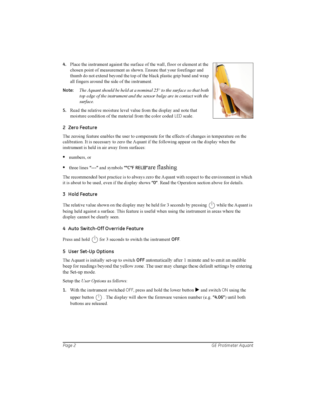 Shure BLD5760 manual Zero Feature, Hold Feature, Auto Switch-Off Override Feature, User Set-Up Options 