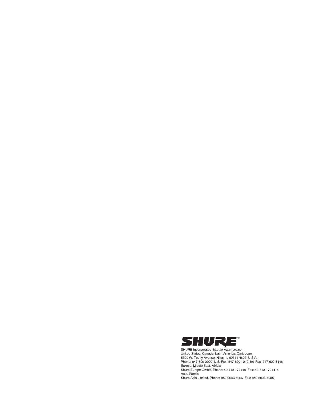 Shure DFR22 manual 